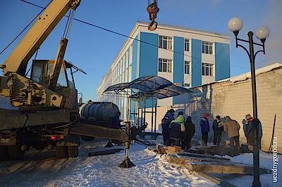 Новости Ливны -На месте прорыва теплотрассы возле ОАО "Промприбор".