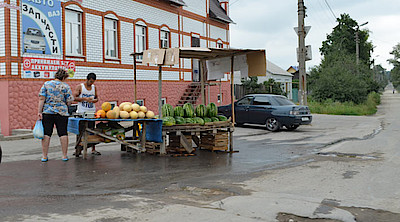 Новости Ливны -Торговля арбузами на ул. Дзержинского (фото автора).