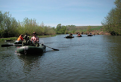 Новости Ливны -Участники сплава (фото из архива ЛПК «Ливенский рубеж»).