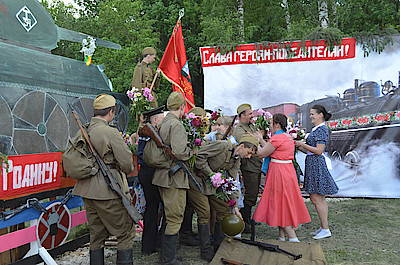 Новости Ливны -Казаки из Беломестненского сельского поселения (фото автора).